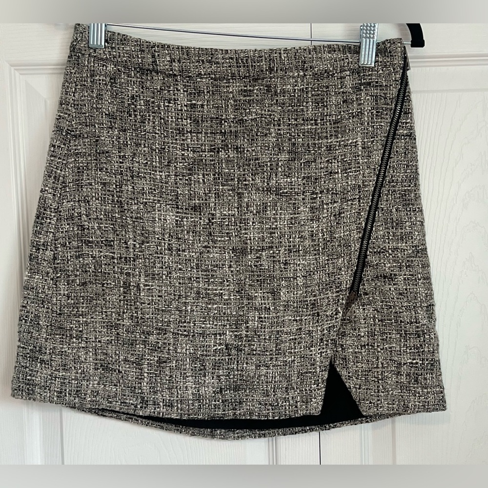 Women's Banana Republic Factory Tweed Front Side Zip Skirt
